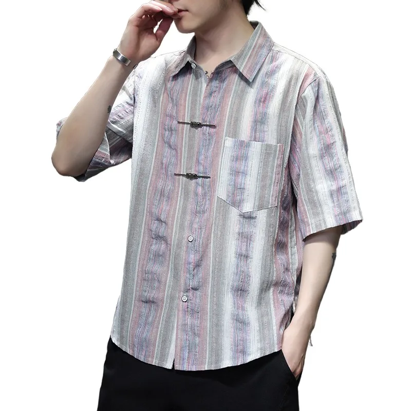 Summer New Chinese Metal Buckle Chinese Style Men's T-Shirt Short Sleeve Embroidered Jacquard Clothing
Summer New Chinese Metal Buckle Chinese Style Men's T-Shirt Short Sleeve Embroidered Jacquard Clothing
