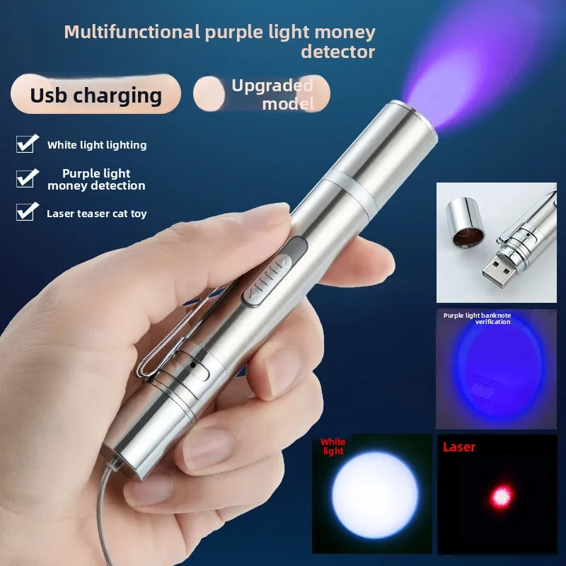 Мини-фонарик с USB-зарядкой - ИК-лазерный дразнилка для кошек, УФ-свет 365 нм для обнаружения флуоресцентных веществ и проверки подлинности
Мини-фонарик с USB-зарядкой - ИК-лазерный дразнилка для кошек, УФ-свет 365 нм для обнаружения флуоресцентных веществ и проверки подлинности