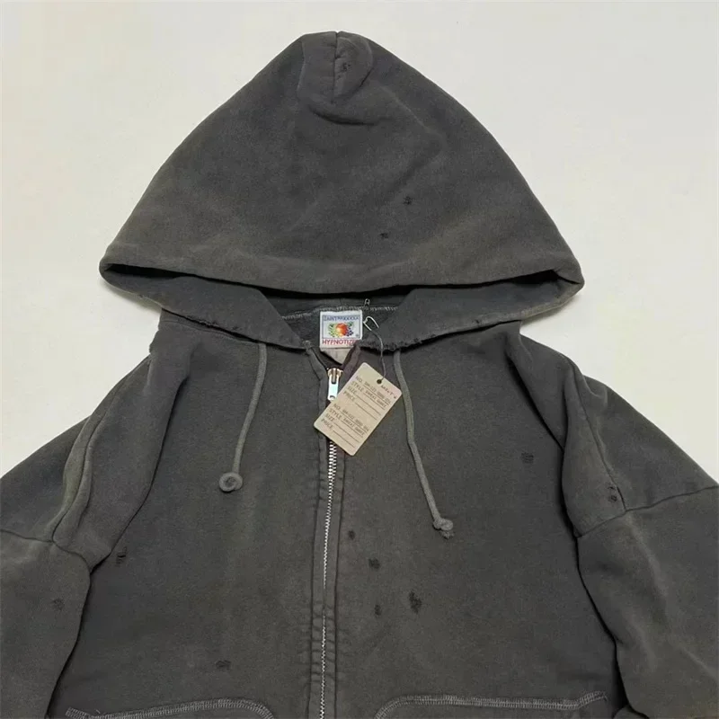 24ss Black Washed SAINT MICHAEL Jackets 1:1 Top Quality Women Damaged Zippered Hoodies Oversized Men Hooded Jackets
24ss Black Washed SAINT MICHAEL Jackets 1:1 Top Quality Women Damaged Zippered Hoodies Oversized Men Hooded Jackets