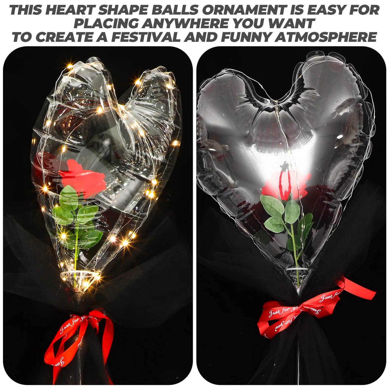2Pcs Luminous Heart Ball Transparent Glowing Balloons Atmosphere Lighting Supplies for Night Market Concert Dance
2Pcs Luminous Heart Ball Transparent Glowing Balloons Atmosphere Lighting Supplies for Night Market Concert Dance