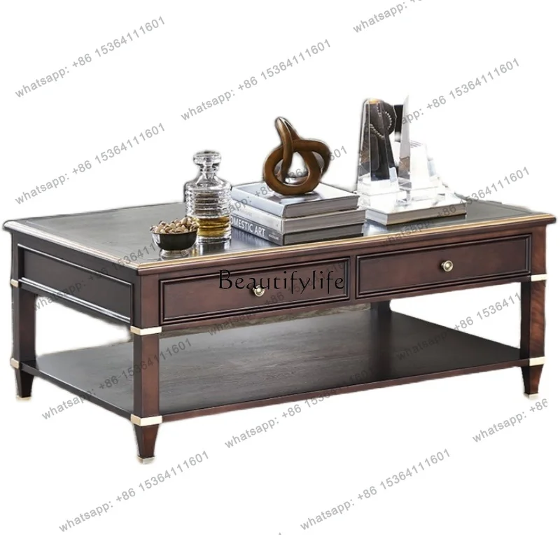 American retro solid wood coffee table light luxury living room solid wood home tea table dining table dual-purpose
American retro solid wood coffee table light luxury living room solid wood home tea table dining table dual-purpose