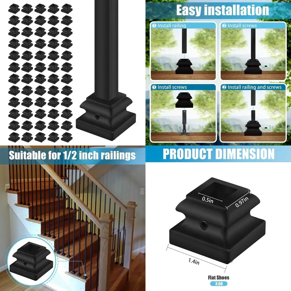 60 Pack 1/2 Iron Balusters for Staircase, Hollow Spindles, Satin Black Finish
60 Pack 1/2 Iron Balusters for Staircase, Hollow Spindles, Satin Black Finish