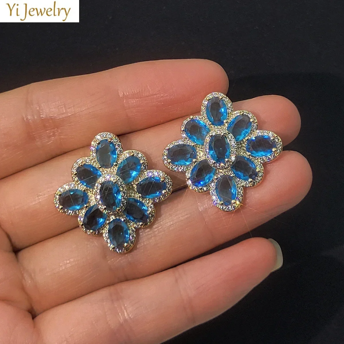 Suqare Blue Earrings for Women Rhombus Royalblue Flower Earrings Wedding Bridal Jewelry Party Darly Wear Gift
Suqare Blue Earrings for Women Rhombus Royalblue Flower Earrings Wedding Bridal Jewelry Party Darly Wear Gift
