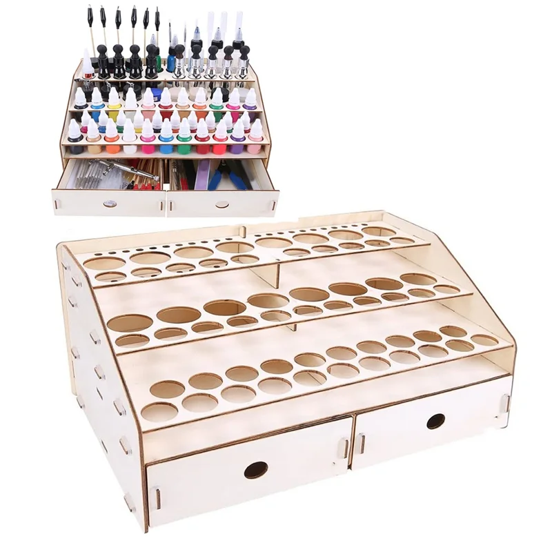 A32P_DIY Wooden Organizer Paint Bottles Display Brushes Holder Stand Storage Model Tool 58 Bottles of Paint Can Be Placed
A32P_DIY Wooden Organizer Paint Bottles Display Brushes Holder Stand Storage Model Tool 58 Bottles of Paint Can Be Placed