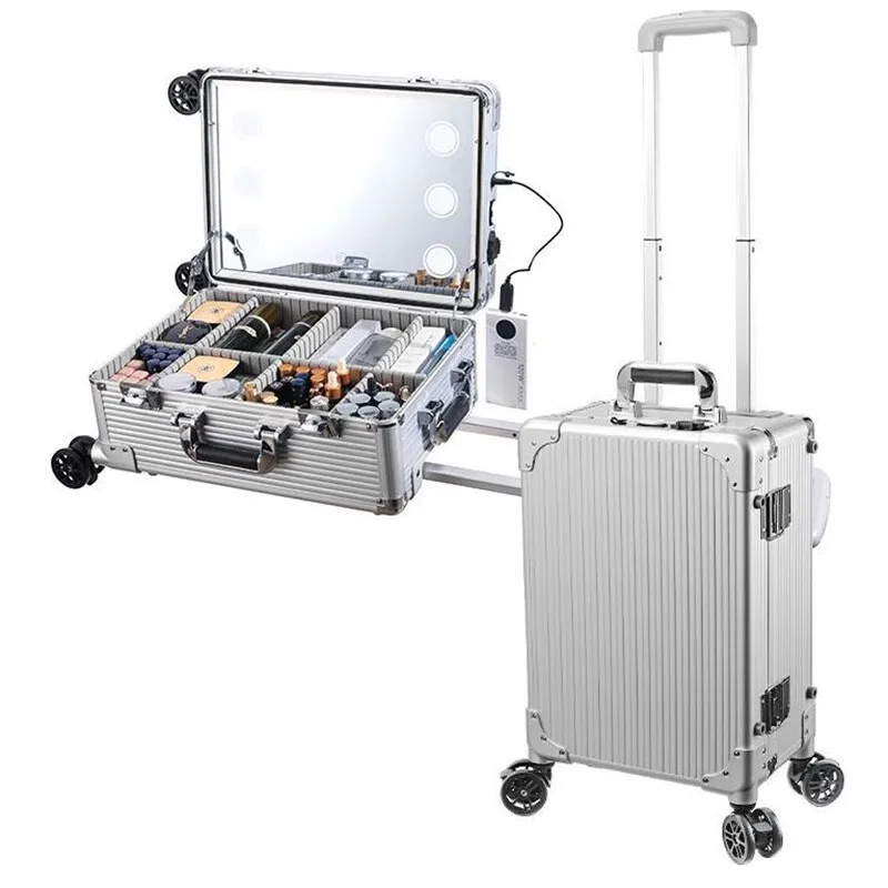 Professional Bridal LED Makeup Case with Wheels Portable Large Capacity Multi-Compartment Cosmetic Organizer for Wedding Artists
Professional Bridal LED Makeup Case with Wheels Portable Large Capacity Multi-Compartment Cosmetic Organizer for Wedding Artists