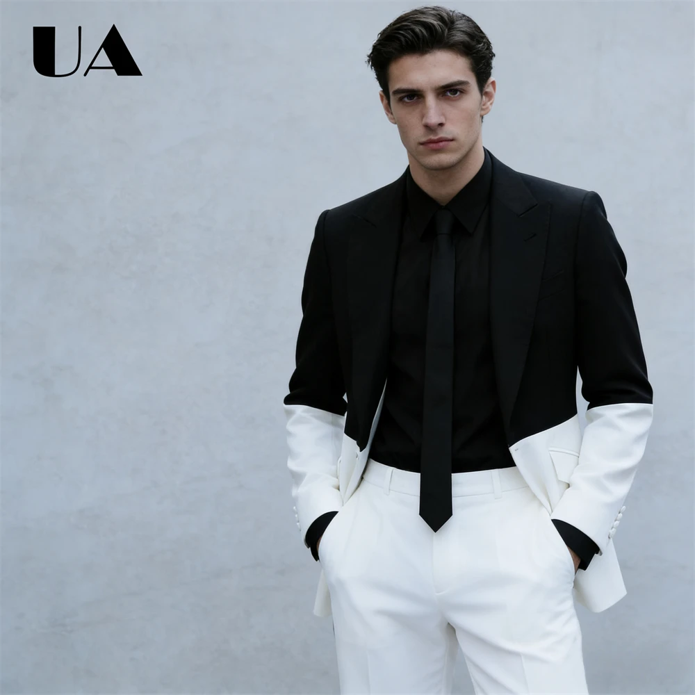 ULBYANRY Black White 2-Piece Suit Set for Men, Jacket + Pants Casual Smart Tuxedo, Made-to-Order Dinner Jacket Trousers Costume
ULBYANRY Black White 2-Piece Suit Set for Men, Jacket + Pants Casual Smart Tuxedo, Made-to-Order Dinner Jacket Trousers Costume