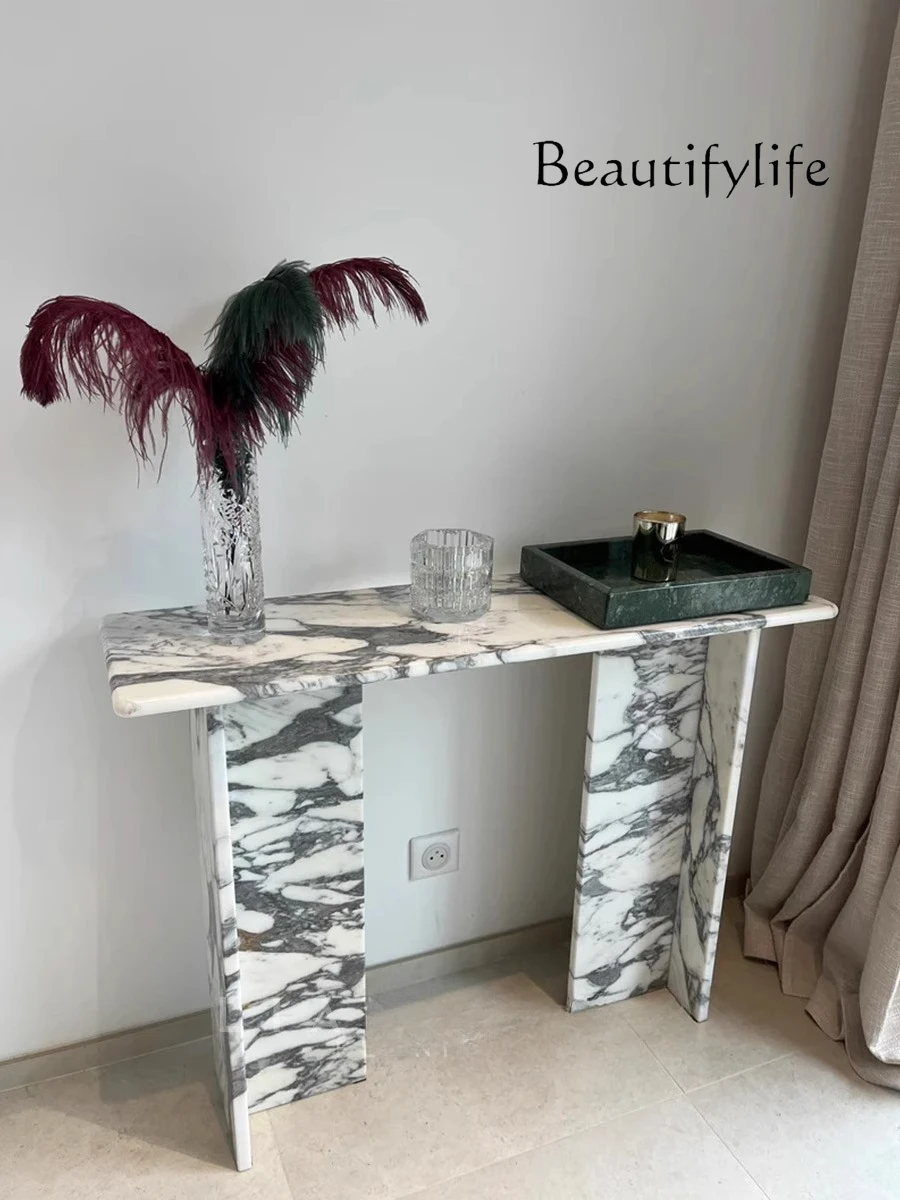 Italian minimalist marble entrance table designer art natural white stone living room against the wall entrance table
Italian minimalist marble entrance table designer art natural white stone living room against the wall entrance table