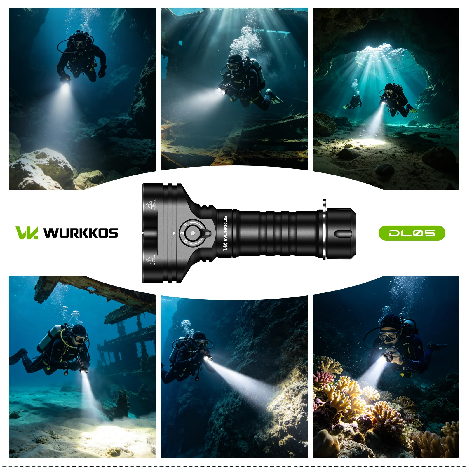 Wurkkos DL05 Professional Diving Flashlight SFT70 2.0 6000LM Dual-Head Light IPX8 26800 7500mAh Battery Magnetic Switch Type-C
Wurkkos DL05 Professional Diving Flashlight SFT70 2.0 6000LM Dual-Head Light IPX8 26800 7500mAh Battery Magnetic Switch Type-C