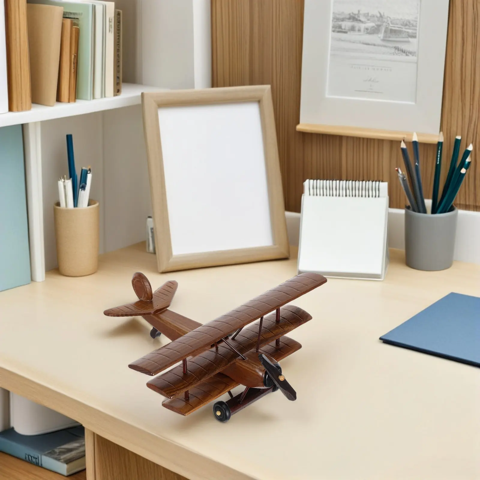 Vintage Wooden Biplane Ornament Hand-Carved Solid Wood Airplane Decor for Desk Shelf Wall Nursery Office Aviation Room Retro
Vintage Wooden Biplane Ornament Hand-Carved Solid Wood Airplane Decor for Desk Shelf Wall Nursery Office Aviation Room Retro