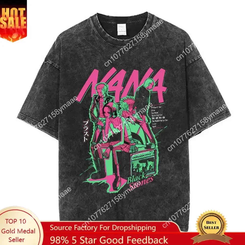 Nana Osaki Japanese Anime Vintage Washed T-shirt Men Women's Women Clothing Harajuku Short Sleeve T-shirts 100% Cotton Casual T
Nana Osaki Japanese Anime Vintage Washed T-shirt Men Women's Women Clothing Harajuku Short Sleeve T-shirts 100% Cotton Casual T