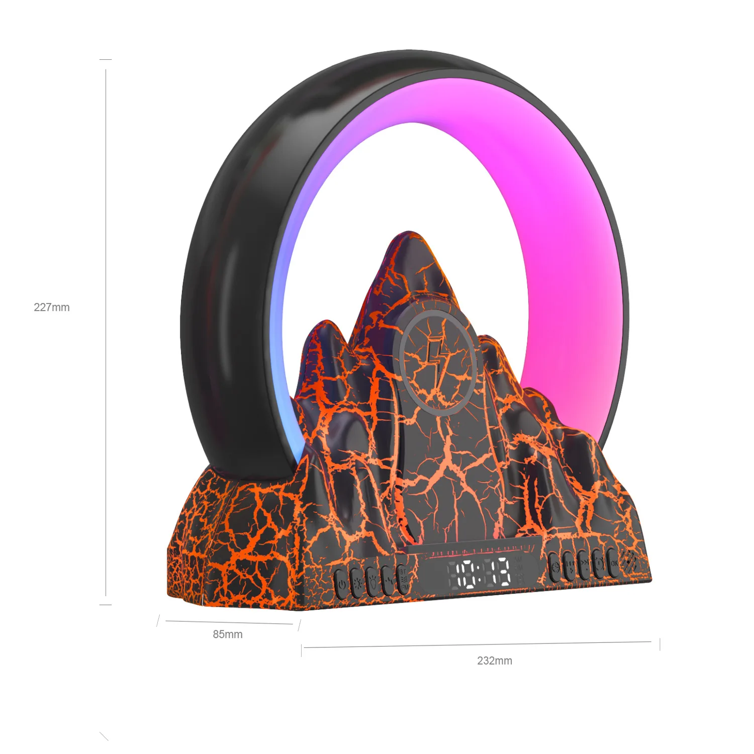 Hot sell New Multifunctional Volcanic Crack Effects Home Decor App Control RGB BT Speaker 15W Wireless Charger for 15
Hot sell New Multifunctional Volcanic Crack Effects Home Decor App Control RGB BT Speaker 15W Wireless Charger for 15