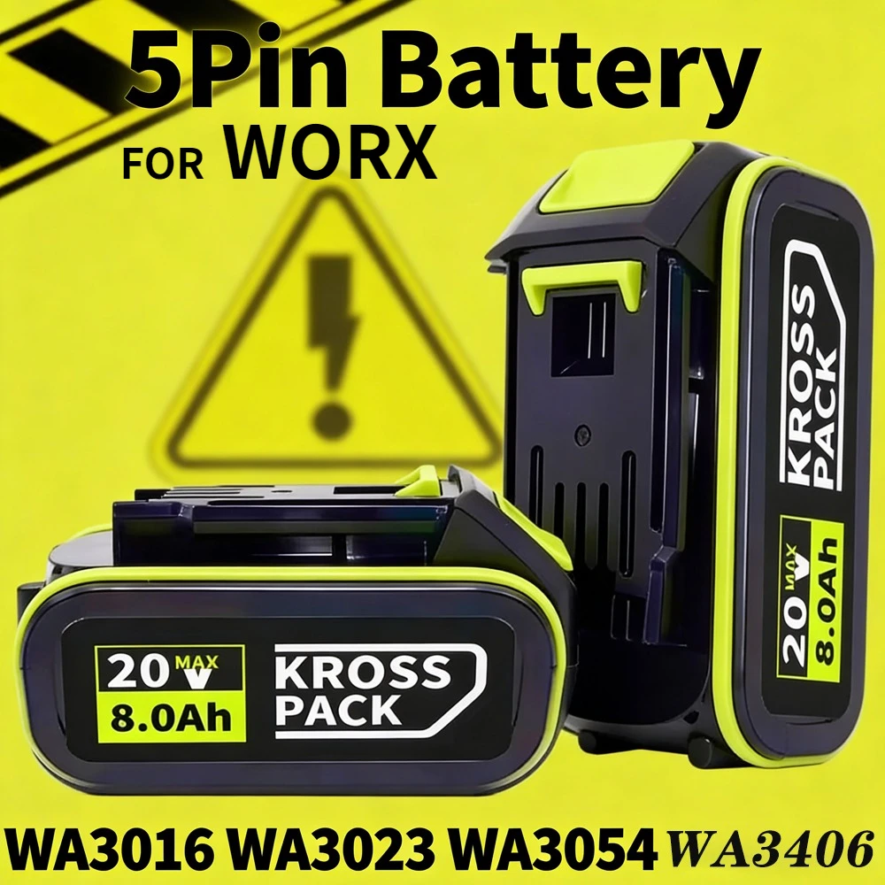 20V 6.0Ah/8.0Ah Replacement Battery for WORX Series Power Tools,with LED Indicator, Compatible with WA3016 WA3023 WA3054 WA3027
20V 6.0Ah/8.0Ah Replacement Battery for WORX Series Power Tools,with LED Indicator, Compatible with WA3016 WA3023 WA3054 WA3027