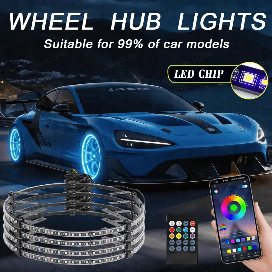 15.5 Inch Car Hub Lights Color Wheel Lights Universal, Car Atmosphere Light Bar 12V Neon Atmosphere Light Car, Remote Control An
15.5 Inch Car Hub Lights Color Wheel Lights Universal, Car Atmosphere Light Bar 12V Neon Atmosphere Light Car, Remote Control An