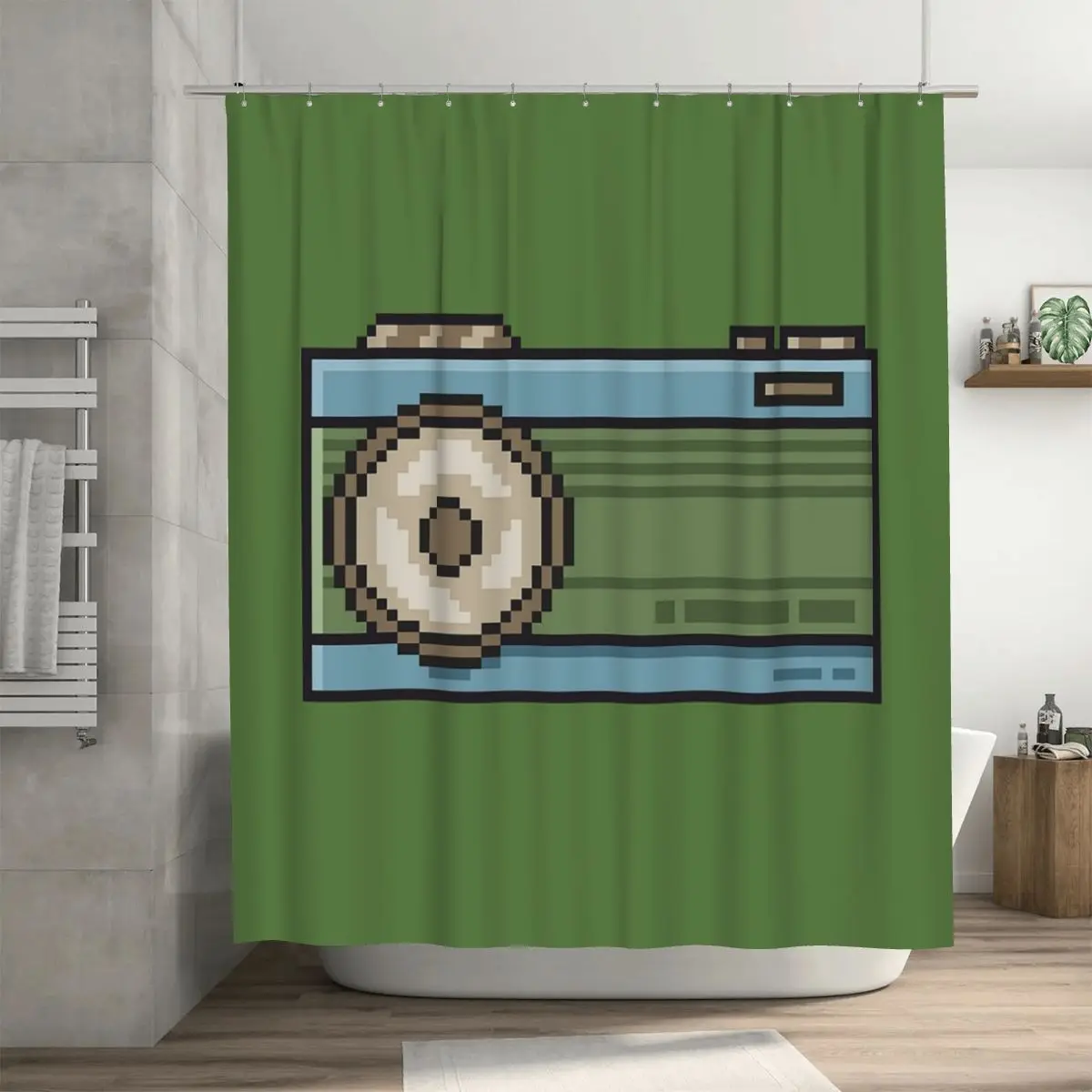 Водонепроницаемая шторка для душа с рисунком в стиле пиксель-арт, полиэстер, с крючками
Водонепроницаемая шторка для душа с рисунком в стиле пиксель-арт, полиэстер, с крючками