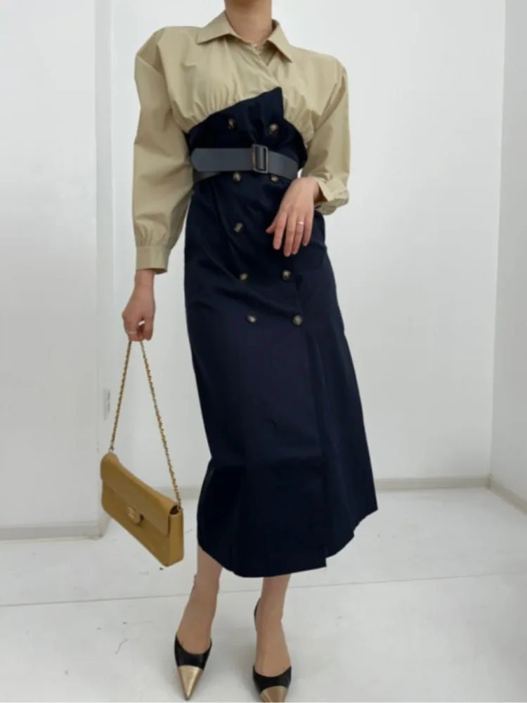 Корейское платье-костюм Sle Hebe Wind Irregular Color Blo с поясом, женское, стандартного кроя, с длинными рукавами, на все сезоны
Корейское платье-костюм Sle Hebe Wind Irregular Color Blo с поясом, женское, стандартного кроя, с длинными рукавами, на все сезоны