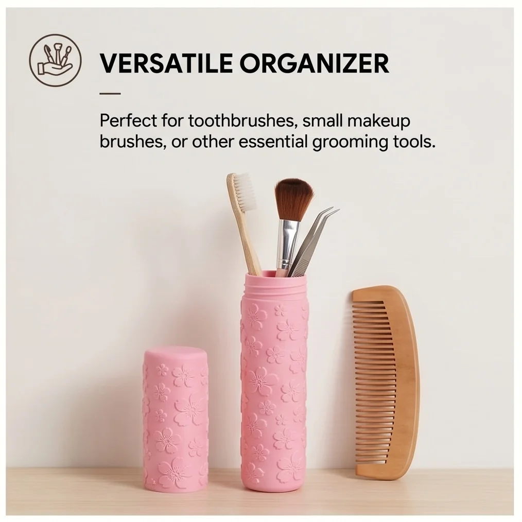 Portable Floral Toothbrush Case Travel Toiletry Organizer Holder for Toothbrush Elegant Pink Wash-Cup Container for Home Travel
Portable Floral Toothbrush Case Travel Toiletry Organizer Holder for Toothbrush Elegant Pink Wash-Cup Container for Home Travel