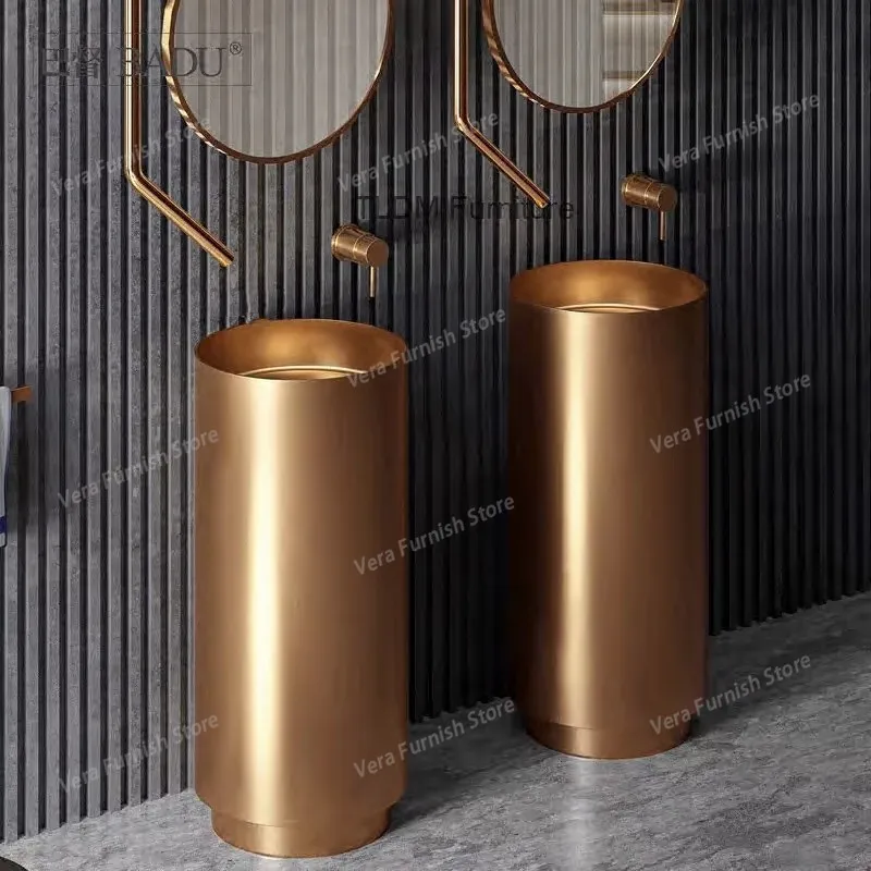 304 Stainless Steel Round Column Basin Integrated Floor-standing Outdoor Garden Wash Basin Light Luxury Bar Hotel Bathroom Sink
304 Stainless Steel Round Column Basin Integrated Floor-standing Outdoor Garden Wash Basin Light Luxury Bar Hotel Bathroom Sink