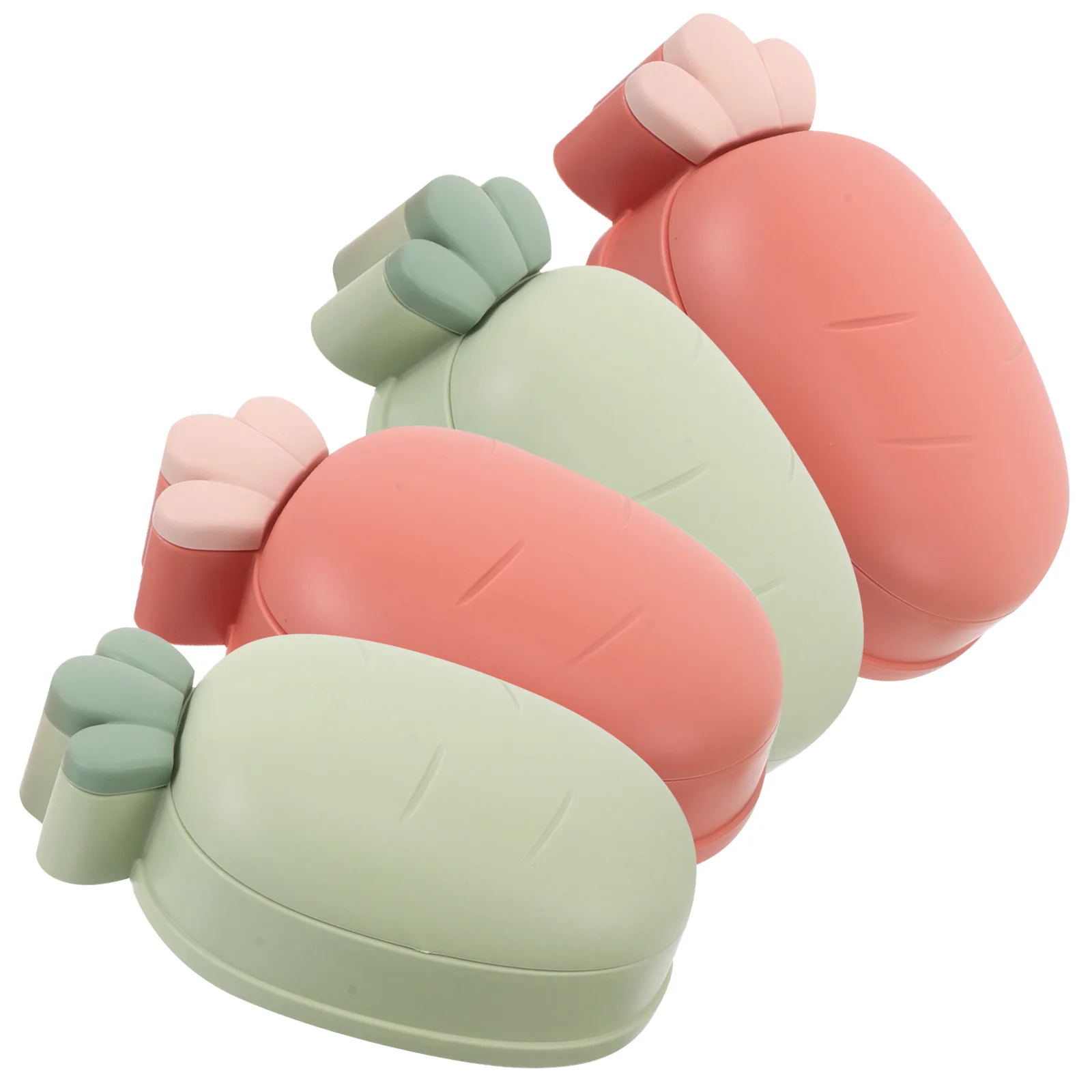 4pcs Self Draining Soap Dish Double Layer Leakproof Holder Carrot Shaped Large Capacity Portable Camping BathroomSoap Case
4pcs Self Draining Soap Dish Double Layer Leakproof Holder Carrot Shaped Large Capacity Portable Camping BathroomSoap Case
