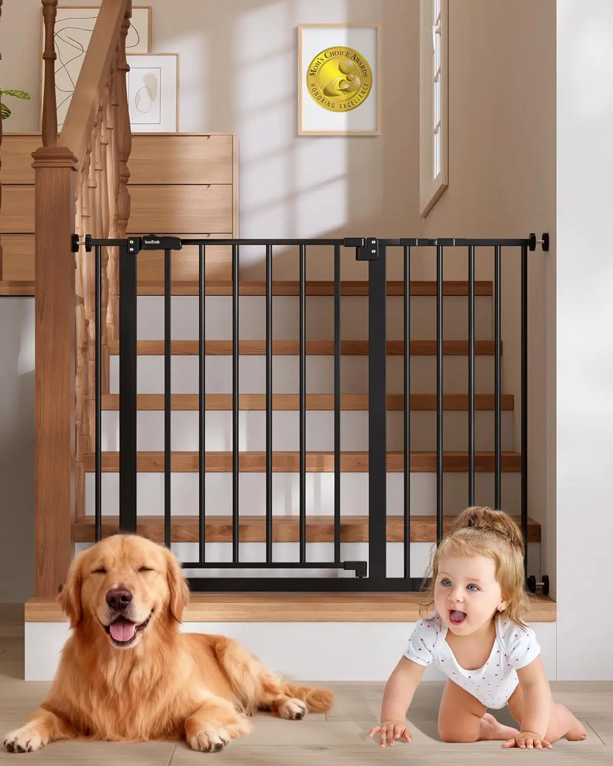 Adjustable Safety Gate for Stairs and Doorways, Dual Lock & Two-Way Swing, Black - 29.5-40.75" Wide, 30" Tall
Adjustable Safety Gate for Stairs and Doorways, Dual Lock & Two-Way Swing, Black - 29.5-40.75" Wide, 30" Tall