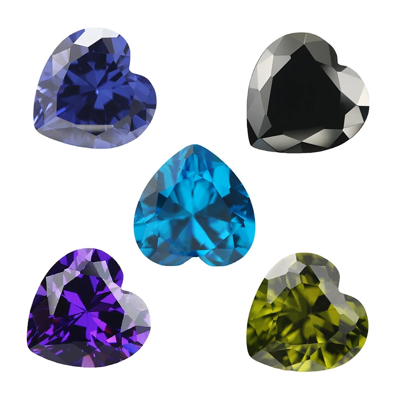 Heart Cut Cubic Zirconia Stone Tanzanite Violet Deep SeaBlue Black OliveGreen Mix 5 Color 5A Loose CZ Synthetic Gems for Jewelry
Heart Cut Cubic Zirconia Stone Tanzanite Violet Deep SeaBlue Black OliveGreen Mix 5 Color 5A Loose CZ Synthetic Gems for Jewelry