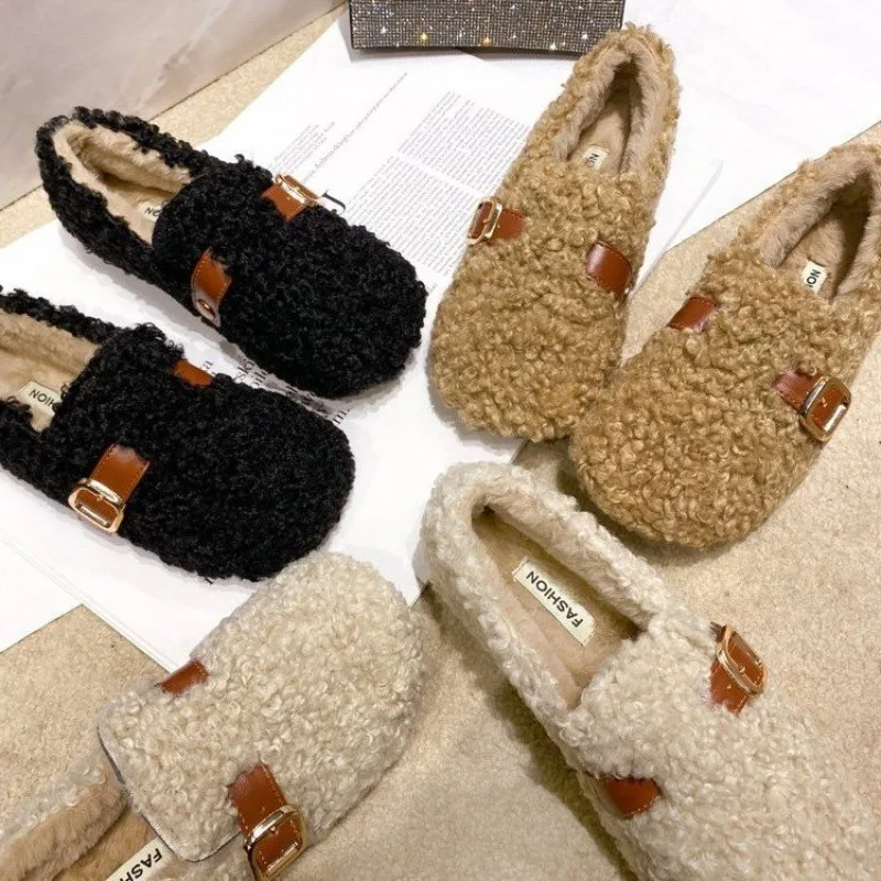 Round Toe Lamb Fur Shoes Woman Furry Mocasines Warm Winter Shoes Female Lambwool Slip on Loers Curly Fur Flats
Round Toe Lamb Fur Shoes Woman Furry Mocasines Warm Winter Shoes Female Lambwool Slip on Loers Curly Fur Flats
