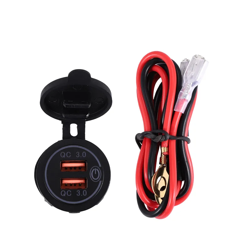 QB-Quick Charge 3.0 Автомобильное зарядное устройство с двумя USB-портами, 12 В, 36 Вт, быстрое зарядное устройство USB с переключателем для лодки, мотоцикла, грузовика, гольф-кара
QB-Quick Charge 3.0 Автомобильное зарядное устройство с двумя USB-портами, 12 В, 36 Вт, быстрое зарядное устройство USB с переключателем для лодки, мотоцикла, грузовика, гольф-кара