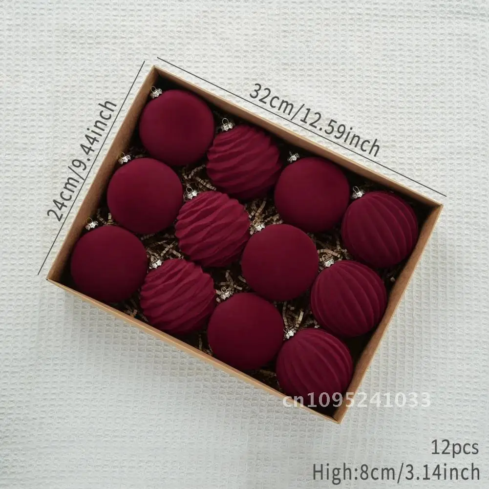 12Pcs/Box Pendant Christmas Velvet Ball Decoration Christmas Tree Ball Decor 8cm Merry Christmas Hanging Decoration Ornament
12Pcs/Box Pendant Christmas Velvet Ball Decoration Christmas Tree Ball Decor 8cm Merry Christmas Hanging Decoration Ornament