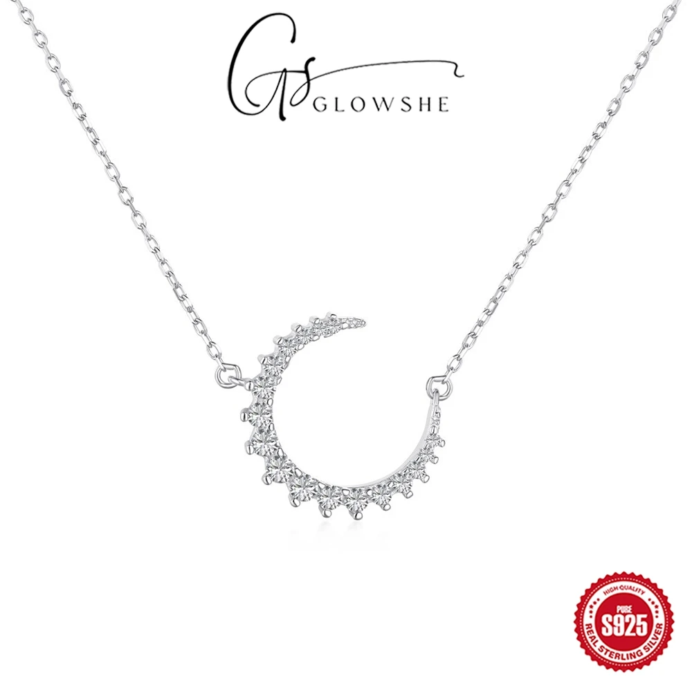Glowshe 100% 925 Sterling Silver Zircon Moon Necklace Banquet Luxury Fine Jewelry Women's Elegant Neck Jewelry High Quality Gift
Glowshe 100% 925 Sterling Silver Zircon Moon Necklace Banquet Luxury Fine Jewelry Women's Elegant Neck Jewelry High Quality Gift