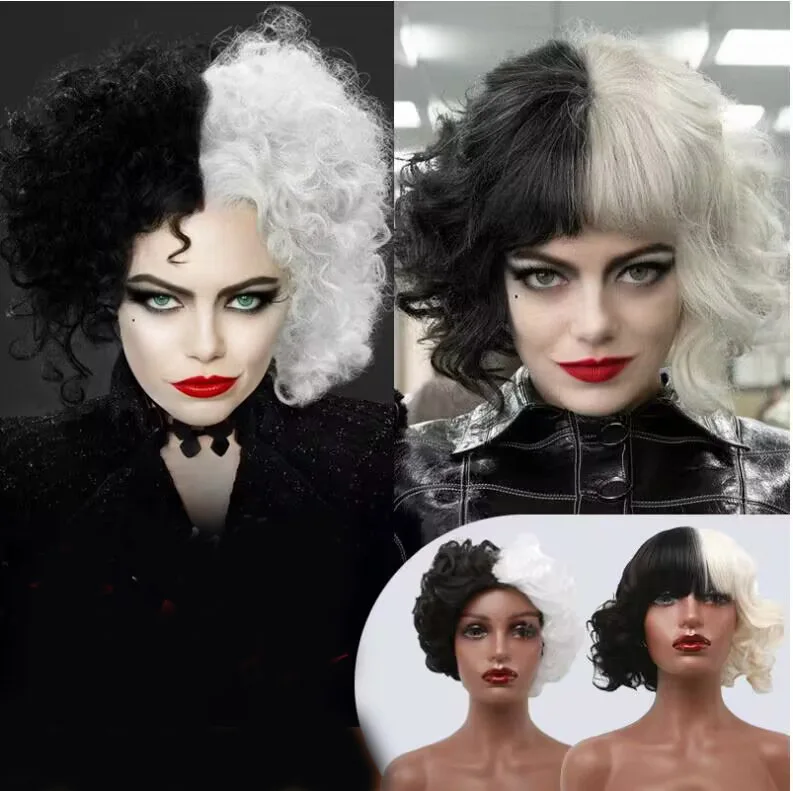 Black and White Wig with Bangs Short Curly Wavy Hair for Kids Women Girls 2025 Two Tone Half and Half Party Halloween Wig
Black and White Wig with Bangs Short Curly Wavy Hair for Kids Women Girls 2025 Two Tone Half and Half Party Halloween Wig