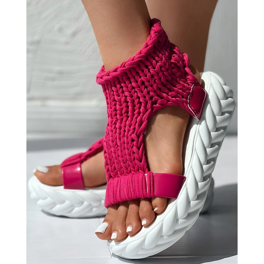 Women's Platform Sandals Summer Braided Knit O-Ring Cutout Open Toe Slide Sandals Elegant Summer Beach Casual Shoes
Women's Platform Sandals Summer Braided Knit O-Ring Cutout Open Toe Slide Sandals Elegant Summer Beach Casual Shoes