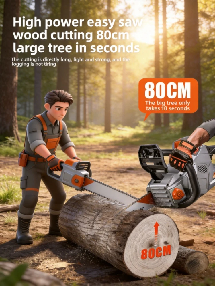 High Power High Speed Large Capacity Lithium Handheld Electric Chainsaw Household Tree Cutting Saw
High Power High Speed Large Capacity Lithium Handheld Electric Chainsaw Household Tree Cutting Saw