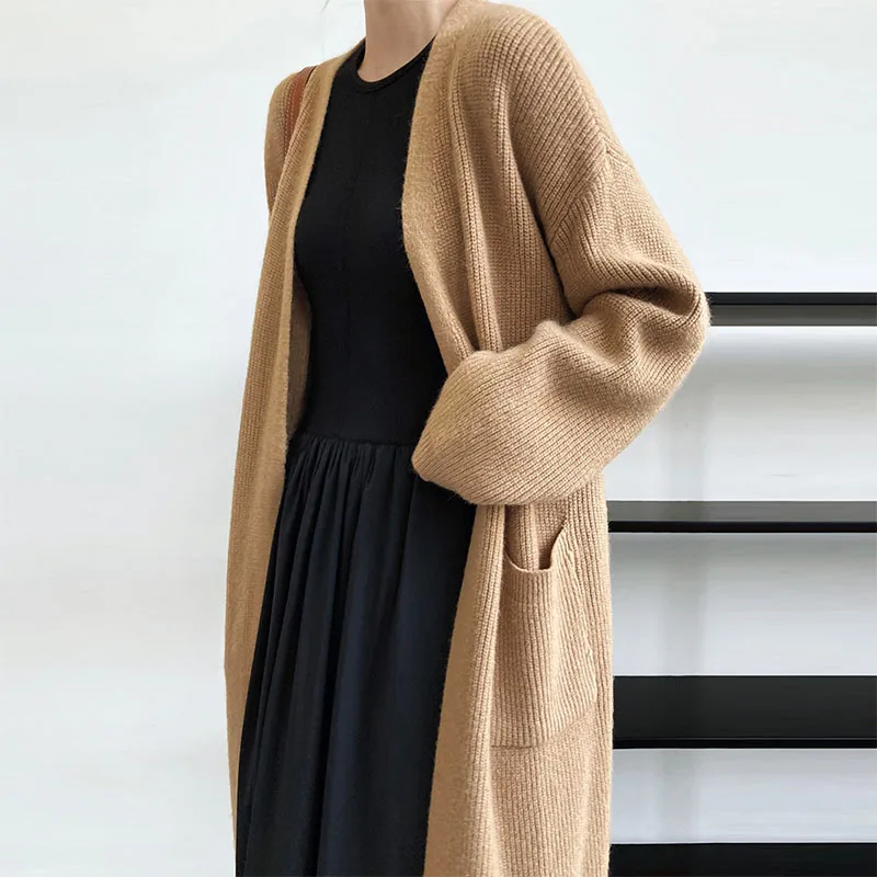 2022 Autumn Winter Open Stitch Knited Long Sweater Korean Casual Clothing for Female Long Sleeve Solid Color Pocket Cardigan
2022 Autumn Winter Open Stitch Knited Long Sweater Korean Casual Clothing for Female Long Sleeve Solid Color Pocket Cardigan
