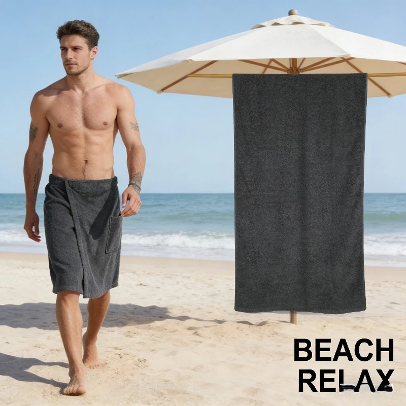 Mens Wearable Bath Towel Robe with Pockets Adjustable for Shower Spa Beach
Mens Wearable Bath Towel Robe with Pockets Adjustable for Shower Spa Beach