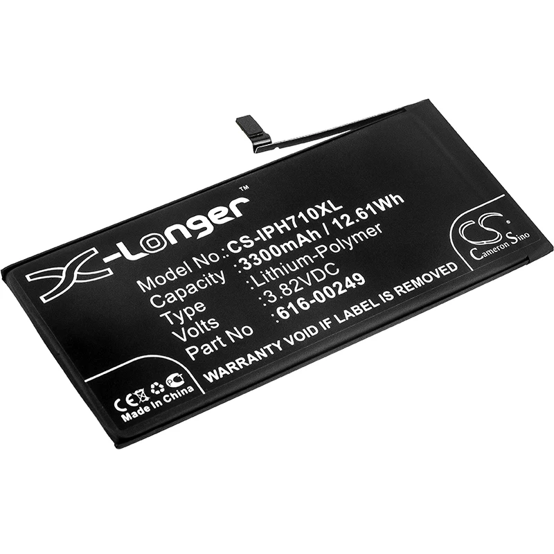 CameronSino 3300mAh Battery616-00249 616-00252 for Apple iPhone 7 Plus A1661 A1784 A1785 A1786 Li-Polymer 3.82V
CameronSino 3300mAh Battery616-00249 616-00252 for Apple iPhone 7 Plus A1661 A1784 A1785 A1786 Li-Polymer 3.82V