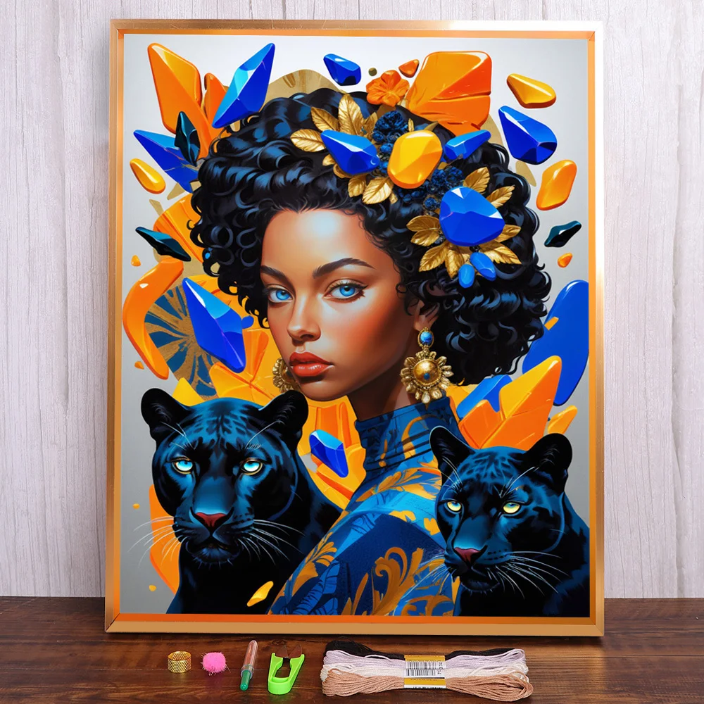 Black Panther Women Pre-Printed 11CT Cross Stitch Embroidery Full Kit Handmade Needlework Craft Hobby Magic For Adults Stamped
Black Panther Women Pre-Printed 11CT Cross Stitch Embroidery Full Kit Handmade Needlework Craft Hobby Magic For Adults Stamped