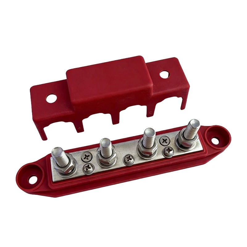 250A 4 Studs Bus Bar M8 Terminal Post Red Black High Current Power Distribution Block for RV Boat Yacht
250A 4 Studs Bus Bar M8 Terminal Post Red Black High Current Power Distribution Block for RV Boat Yacht