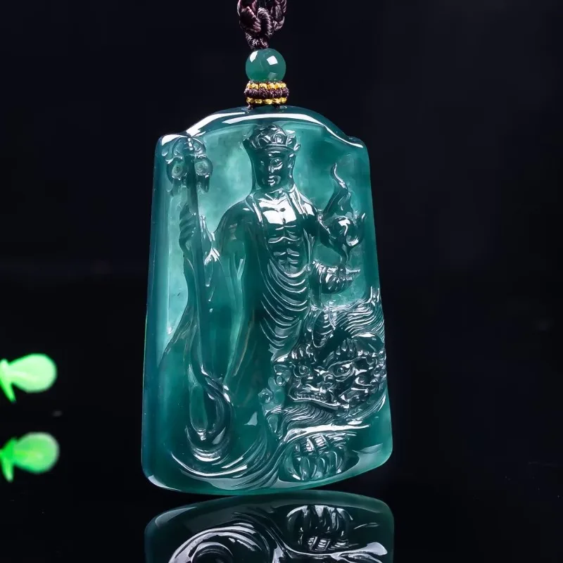 Natural Myanmar Emerald Real Martial Guanyin Bodhisattva Pendant Necklace Charm Jadeite Jewelry Fashion Amulet Gifts Certificate
Natural Myanmar Emerald Real Martial Guanyin Bodhisattva Pendant Necklace Charm Jadeite Jewelry Fashion Amulet Gifts Certificate
