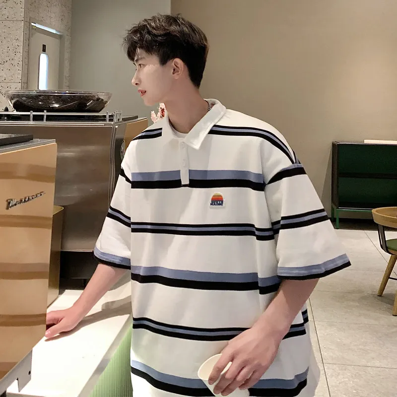 Trendy American Stripe Short Sleeve Shirt Unisex Large Size Hong Kong Style Collar Korean Street Style Breathable Cotton...
Trendy American Stripe Short Sleeve Shirt Unisex Large Size Hong Kong Style Collar Korean Street Style Breathable Cotton...