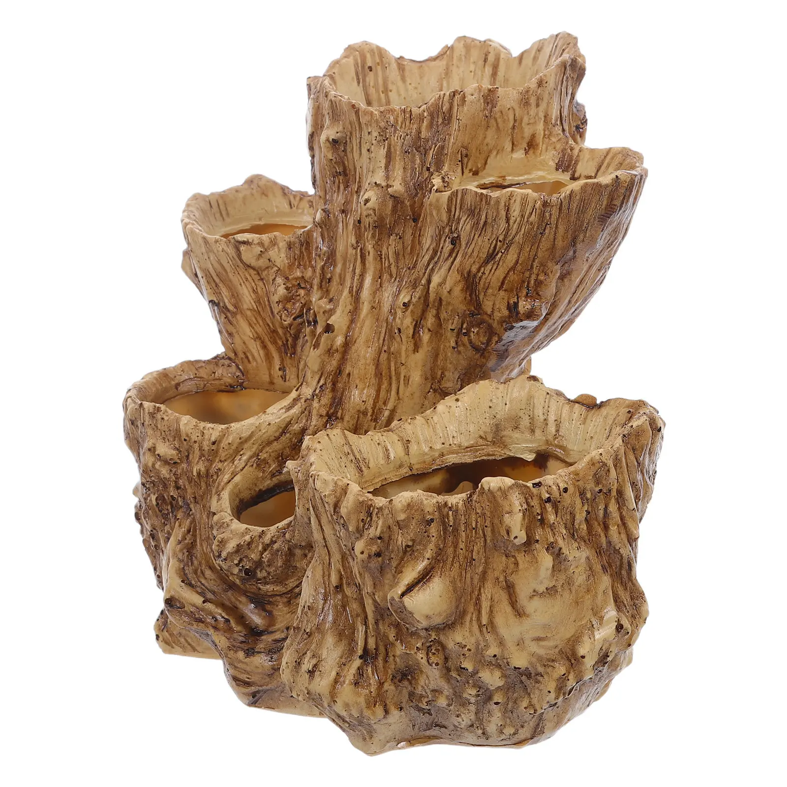 Six Hole Succulent Planter Pot Tree Stump Style Faux Wood Resin Bonsai Indoor Decorative Plant Pot Drainage Vintage Log Style
Six Hole Succulent Planter Pot Tree Stump Style Faux Wood Resin Bonsai Indoor Decorative Plant Pot Drainage Vintage Log Style