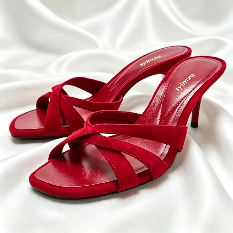 Fashion Crossover Front-Strap Mule Sandals Women Elegant Square-Toe Open-Toe Stiletto Slide Sandals Luxury Brand Designer Shoes
Fashion Crossover Front-Strap Mule Sandals Women Elegant Square-Toe Open-Toe Stiletto Slide Sandals Luxury Brand Designer Shoes