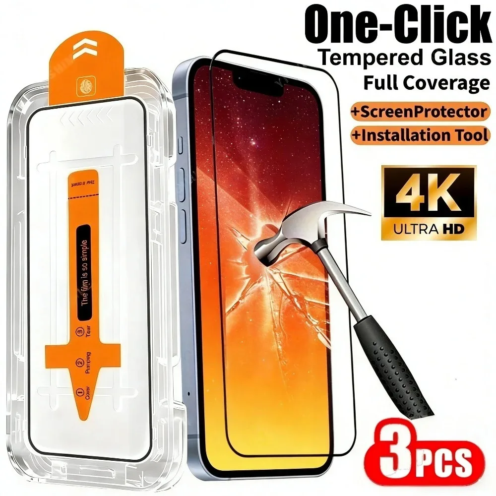 3Pcs Ultra Clear Screen Protector for iPhone 17 16 15 14 Pro Max Air 17e 16 15 14 Plus 13 12 11 Pro One Click Installation Glass
3Pcs Ultra Clear Screen Protector for iPhone 17 16 15 14 Pro Max Air 17e 16 15 14 Plus 13 12 11 Pro One Click Installation Glass