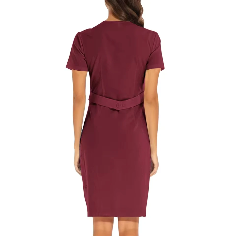 Top Selling Short Pocket Working Women'S Elegant Dresses Sleeve Solid V Neck Solid Dress Female Clothing Vestidos Para Mujer
Top Selling Short Pocket Working Women'S Elegant Dresses Sleeve Solid V Neck Solid Dress Female Clothing Vestidos Para Mujer