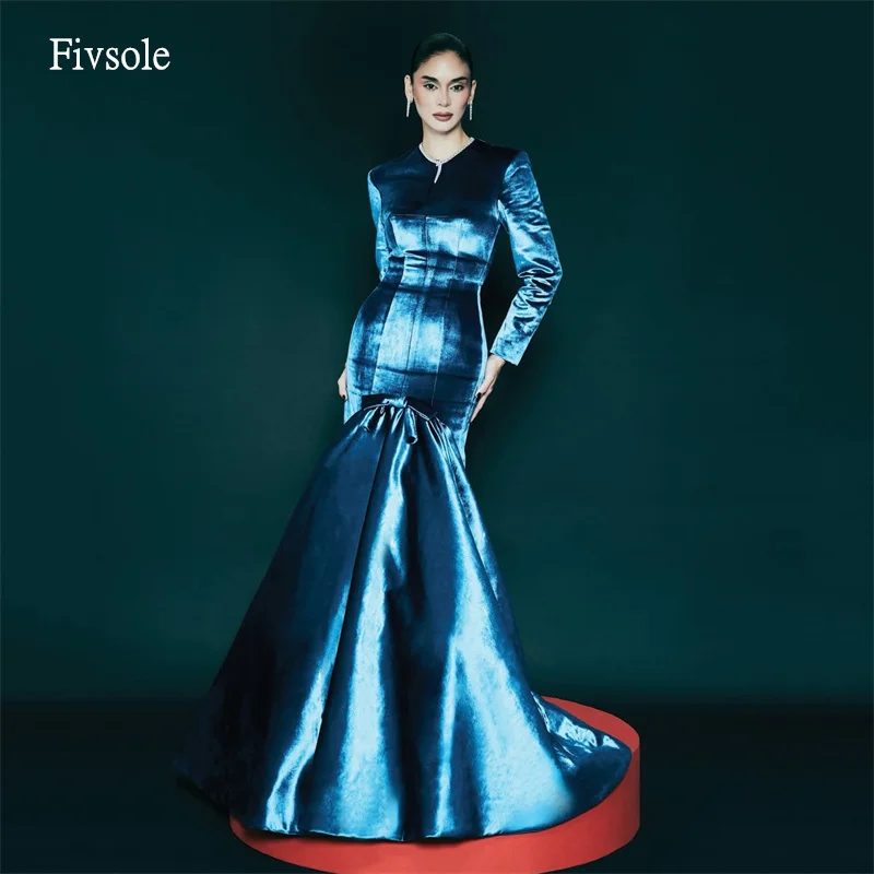 Fivsole Chic Royal Blue O Neck Mermaid Prom Gowns Long Sleeves Party Gown Floor Length Gala-ready Evening Dress Customized
Fivsole Chic Royal Blue O Neck Mermaid Prom Gowns Long Sleeves Party Gown Floor Length Gala-ready Evening Dress Customized