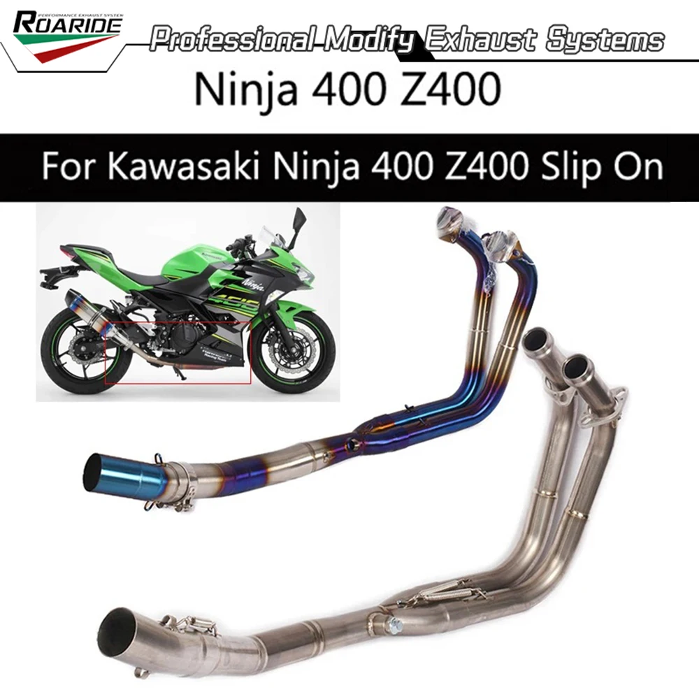 Slip On Motorcycle Escape Muffler Exhaust System Front Middle Link Pipe For Kawasaki Ninja 400 Z400 2017 - 2022 Stainless Steel
Slip On Motorcycle Escape Muffler Exhaust System Front Middle Link Pipe For Kawasaki Ninja 400 Z400 2017 - 2022 Stainless Steel