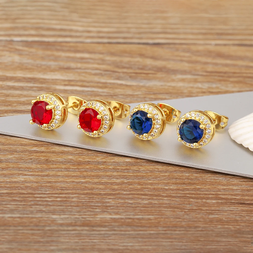 AIBEF Exquisite Round 4 Colors Rhinestone Copper Zircon Stud Earrings Women Jewelry Engagement Wedding Accessories Birthday Gift 
AIBEF Exquisite Round 4 Colors Rhinestone Copper Zircon Stud Earrings Women Jewelry Engagement Wedding Accessories Birthday Gift