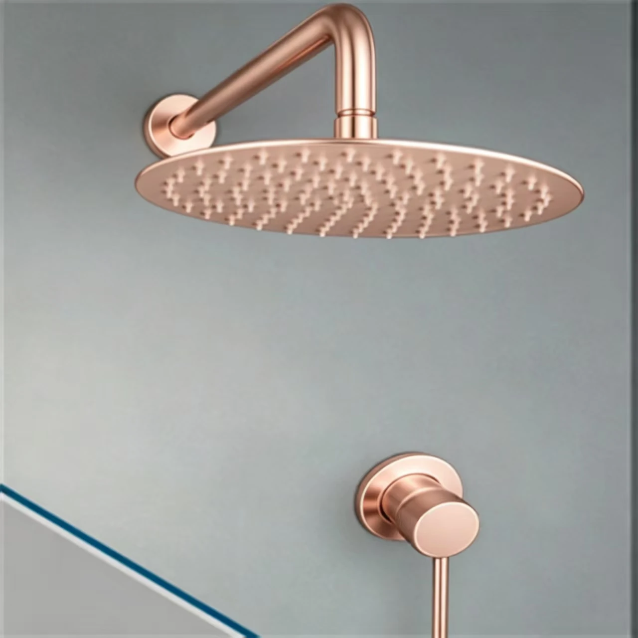 Minimalist high-end concealed wall mounted shower top spray set with embedded hot and cold water showerhead
Minimalist high-end concealed wall mounted shower top spray set with embedded hot and cold water showerhead