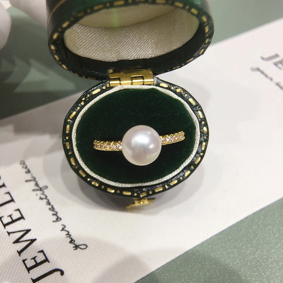 Natural Freshwater Pearl Gold Plated Ring with Simple Zircon Single Pearl Design Fashionable Jewelry Accessory
Natural Freshwater Pearl Gold Plated Ring with Simple Zircon Single Pearl Design Fashionable Jewelry Accessory