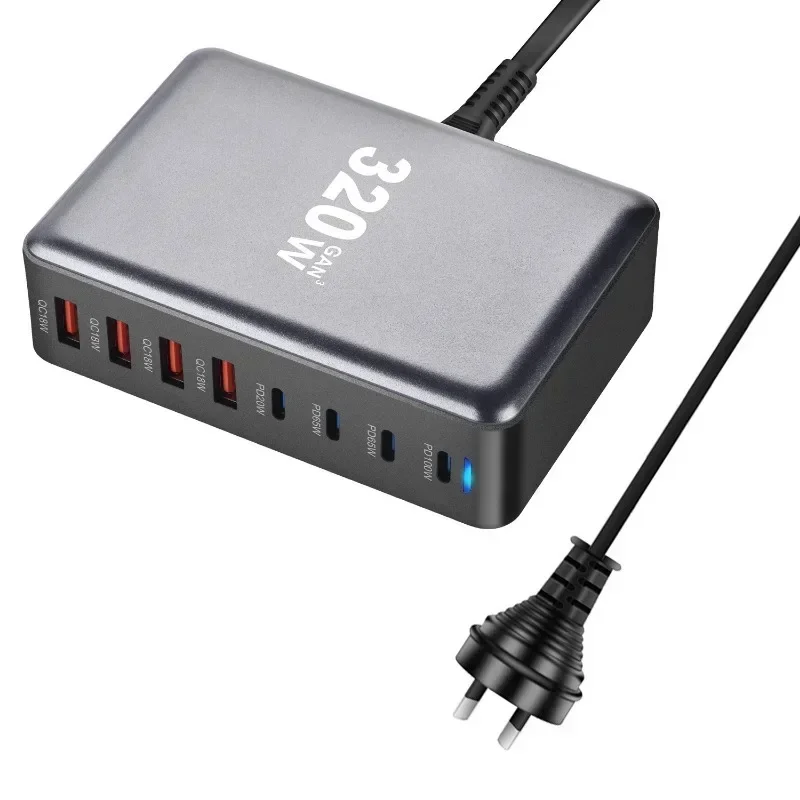 for 320W GaN Desktop Charger 8-port USB Type C PD Fast Charge 3.0 USB Type C Fast Mobile USB
for 320W GaN Desktop Charger 8-port USB Type C PD Fast Charge 3.0 USB Type C Fast Mobile USB