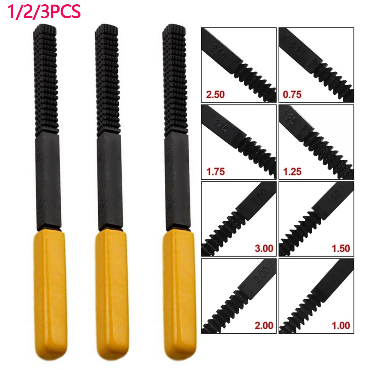 Thread Repair File Metric Thread Restoration Repair File Cleans Damaged Threads 0.75-3mm Pitch Metal Hardware for Stud Bolt
Thread Repair File Metric Thread Restoration Repair File Cleans Damaged Threads 0.75-3mm Pitch Metal Hardware for Stud Bolt