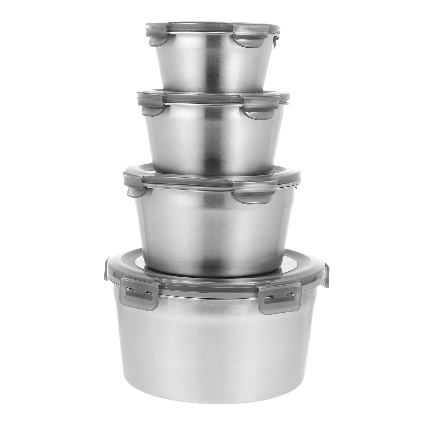 4Pcs Stainless Steel Bowls Set Airtight Fresh Keeping Food Storage Multifunctional Portable Easy Clean Stackable Home
4Pcs Stainless Steel Bowls Set Airtight Fresh Keeping Food Storage Multifunctional Portable Easy Clean Stackable Home
